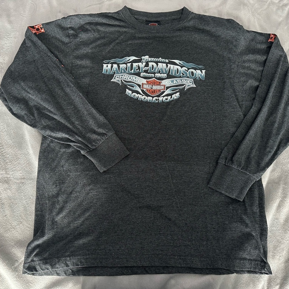 Harley-Davidson Men's Dark Gray Long Sleeve Tee
